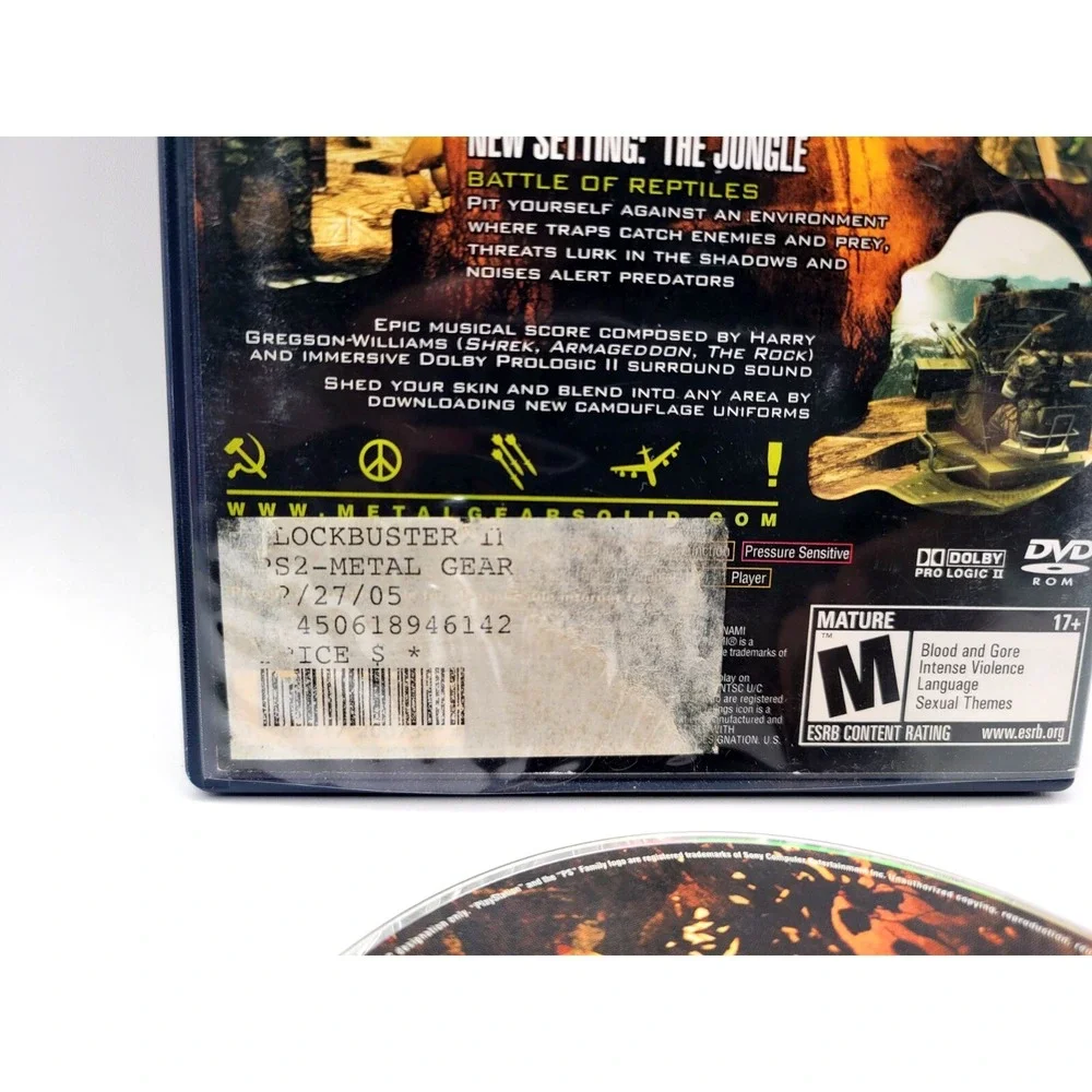 Metal Gear Solid 3 Snake Eater PS2 PlayStation 2 Black Label GAME &‎ CASE